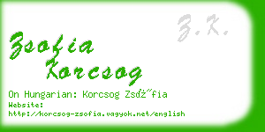 zsofia korcsog business card